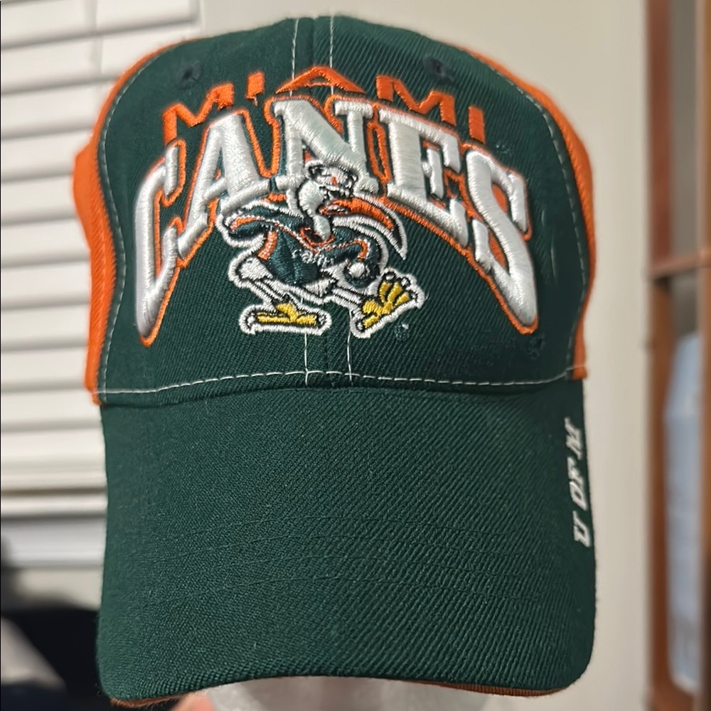 Miami Hurricanes Green and Orange Cap
